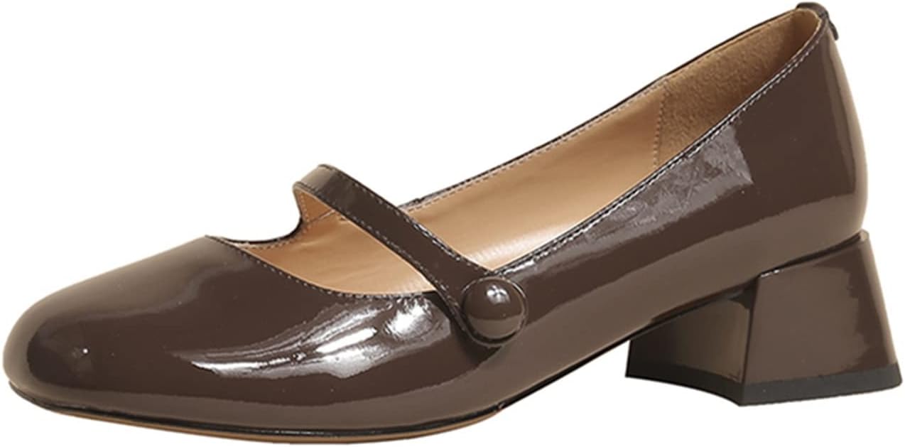 ZWENDEZWENDE Womens oxford shoes Women's Shoes High Heels Elegant Pump Square Toe High Heels Ladies Shoes Brown Black (Color : Auburn, Size : 39)
