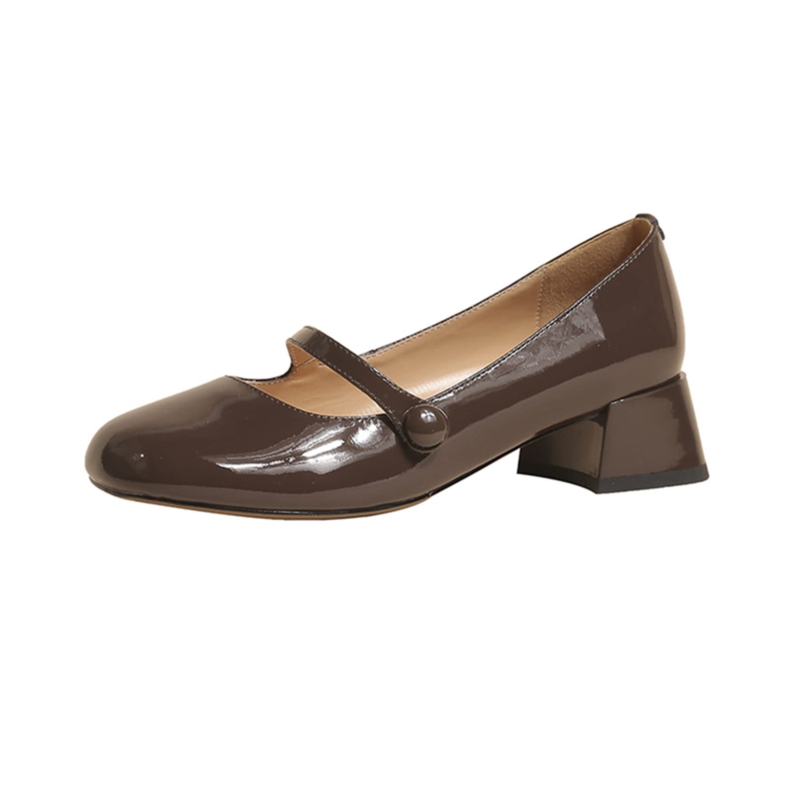 ZWENDEZWENDE Womens oxford shoes Women's Shoes High Heels Elegant Pump Square Toe High Heels Ladies Shoes Brown Black (Color : Auburn, Size : 39)