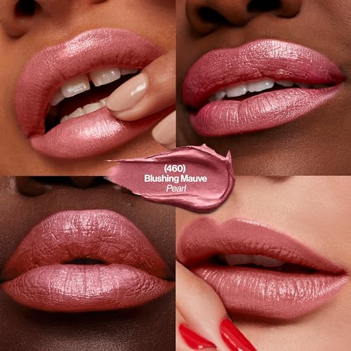 REVLON Rouge à lèvres Super Lustrous Pearl, Formule crémeuse pour des lèvres douces et pulpeuses, Sensation d'hydratation, 460 Blushing Mauve, 4,2g