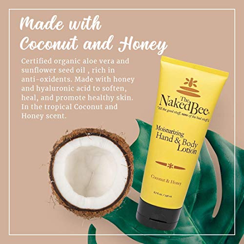 The Naked Bee Coconut & Honey Moisturizing Hand & Body Lotion 6.7Oz + Natural Lip Colo - Lotus Flower, Heather Rose, Ginger Berry, Apricot Lily And Plum Orchid #TOP3