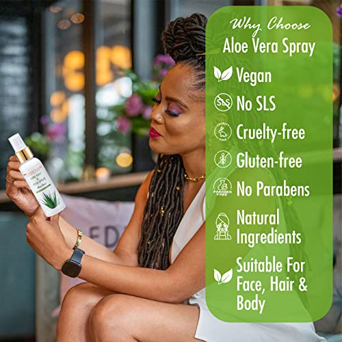 Aloe Vera Spray For Hair Dreads,Dreadlocks,Braids,Faux Locs,Sisterlocks,Crochet Locs, Hydrating & Refreshing Loc Spray Eucalyptus Infused Hydrating Face Mist For Dull, Dry & Irritated Skin 2Oz #TOP7