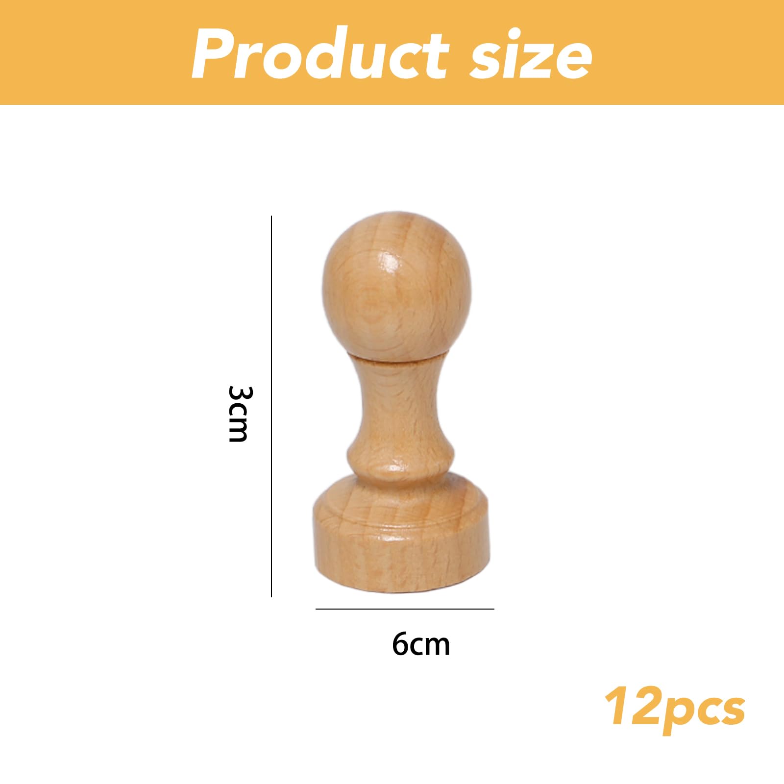 12 Piezas Soporte Sellos Madera Sellos Personalizados de Madera 30 mm Sello Madera Duro en Blanco para Sellos Laser y Bricolaje