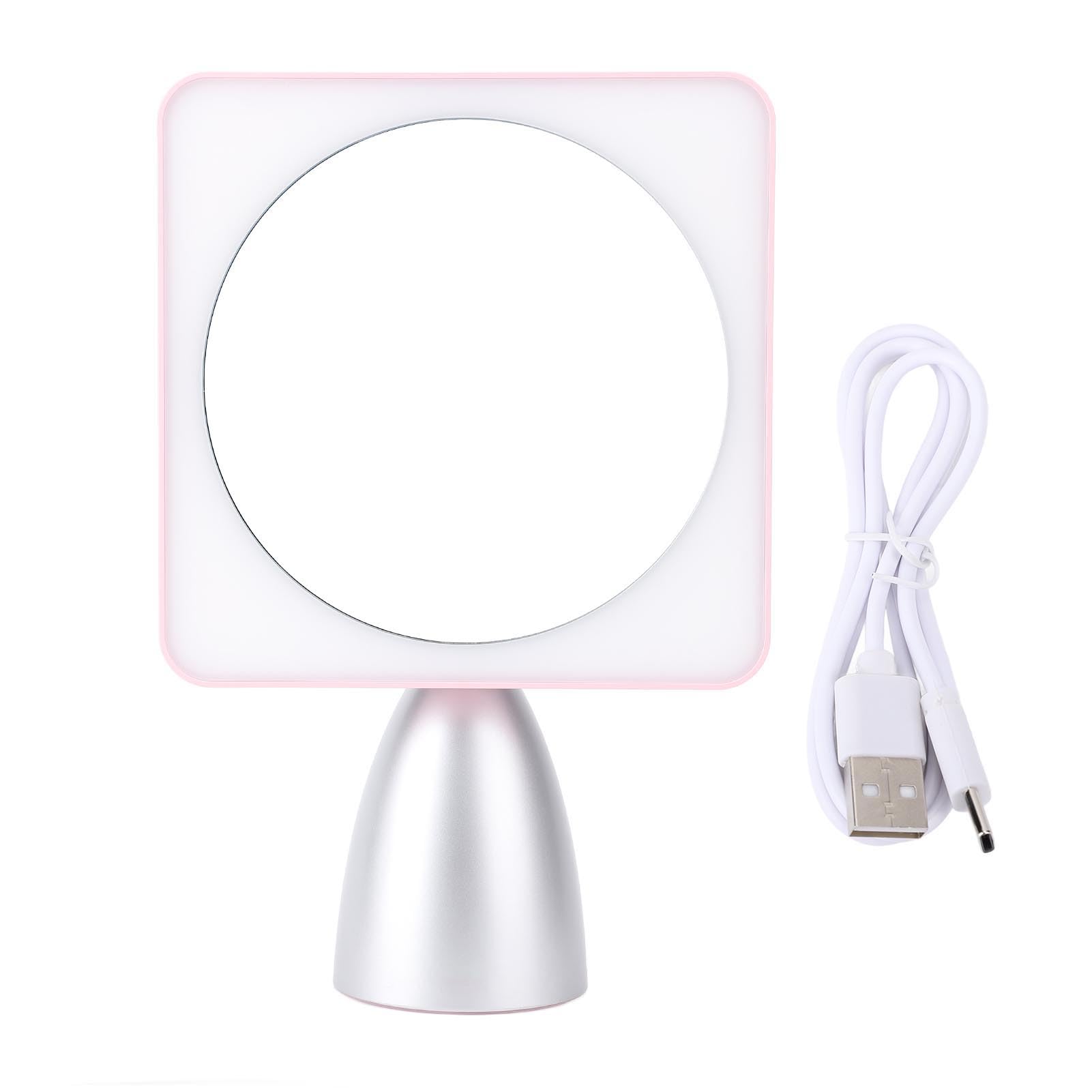 Fdit Beleuchteter Make-up-Spiegel, Einstellbare Helligkeit, LED-Kosmetikspiegel für Zuhause, Reisen, 234 X 357 X 100 Mm (rosa Silber)