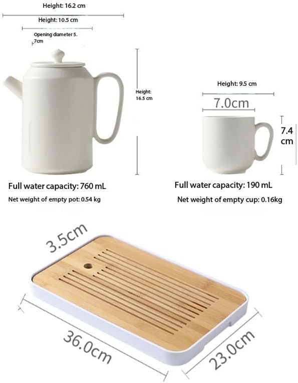 Large Capacity White Ceramic Tea Sets Afternoon Set with A Hand Held Teapot At