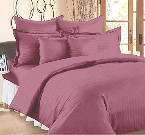 Image of Luxury Bed Sheet Set Hotel Quality Premium Cotton 600 TC (Thulian Pink, King)