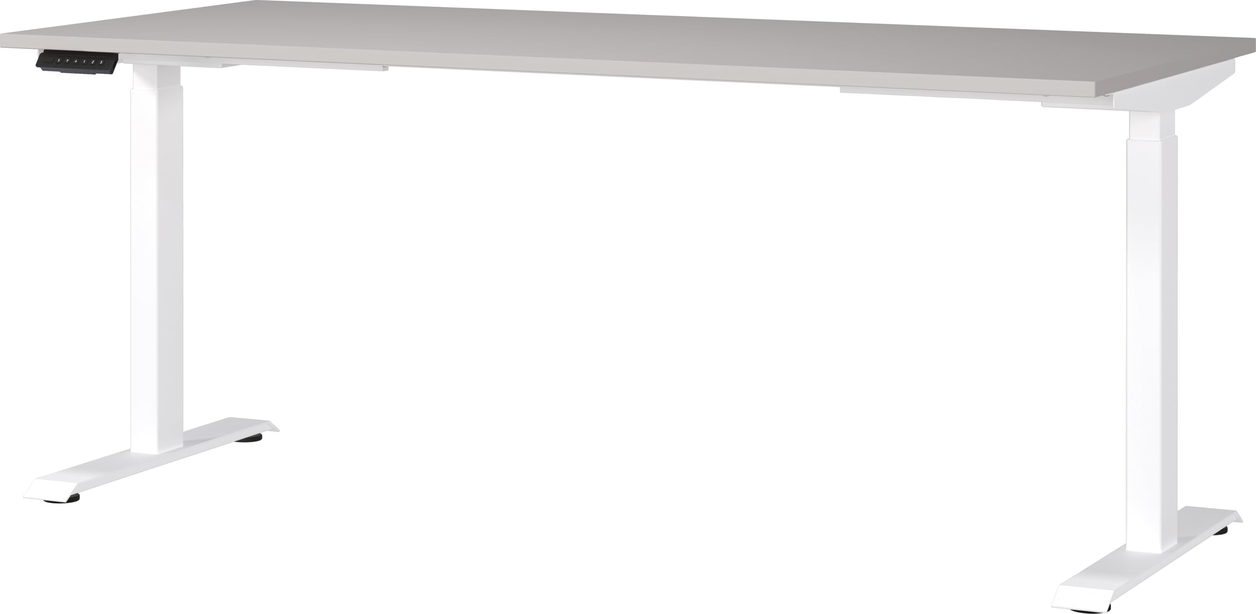 Germania Schreibtisch 7909-617 – Kaschmir/Weiß, elektrisch höhenverstellbar, 180 × 120 × 80 cm