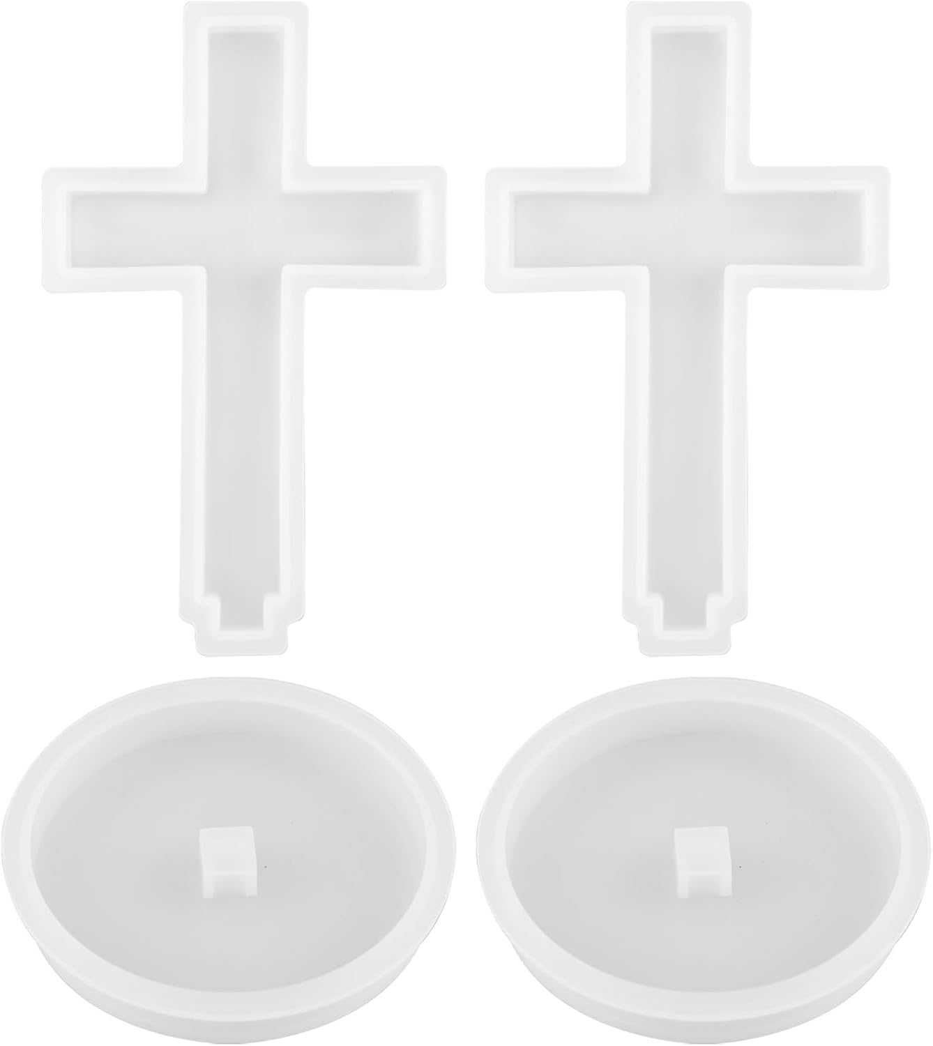 5'' Standing Cross Silicone Mold with Base, Crucifix Mold, Floral Design for Crafting DIY Hanging Candles Decoration Blessed Cross-Gifts