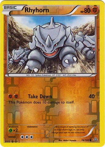 Pokemon - Rhyhorn (74/160) - XY Primal Clash - Reverse Holo