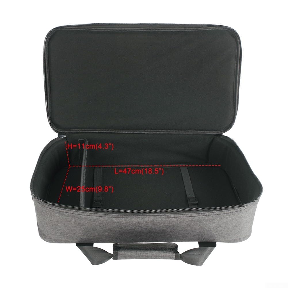 Pedalboard Gitarre Tragetasche Wasserdicht Gepolstert Zubehörfächer Netzkabel Aufbewahrung Schwarz 49x27x16cm(M)