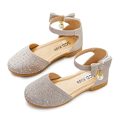 Image of Hopscotch Baby Girls PU Applique Sequin Mary Jane in Gold Color