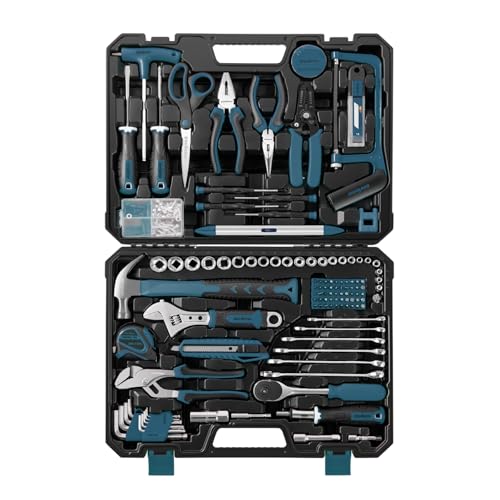 Enventor 工具セット 家庭修理 工具箱 道具セット 日常ツールキット日常ツールキット バイク 自転車 便利な収納ケース付き 修理道具セット 車整備 家具組み立て DIYセット