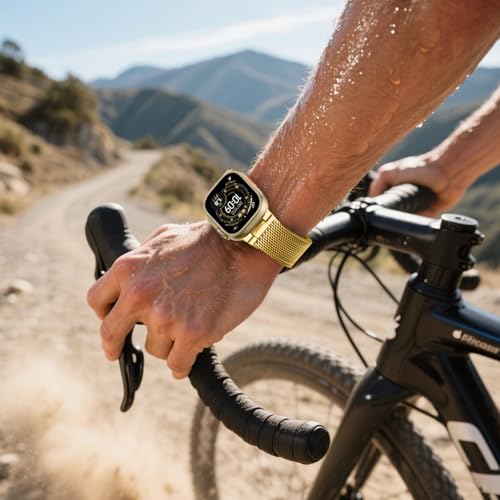 Image of BXUXOHS Milanese Loop for Apple Watch Bands for Men 42mm 41mm 40mm 38mm,Tactical Mecha Strap Military-Grade Design,Magnetic Mesh Metal Wristband for iWatch Series 11 /10 /9 /8 /7 /6 /5 /4 /3 SE /3 /2