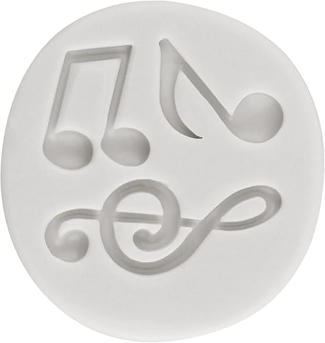 Miniatura 3 de MINFEIDMS Molde de silicona para notas musicales, moldes para fondant, guitarra, piano, caramelo para decoración de pasteles, decoración de