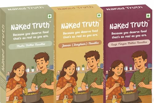 Image of Naked Truth Multi Millet, Jowar Noodles & Ragi Noodles Pack of 3 (215g Each) | No Maida Hakka Noodle | High Protein High Fiber Non-Fried Veg Noodles | Millet Noodles Combo | No MSG /Preservatives