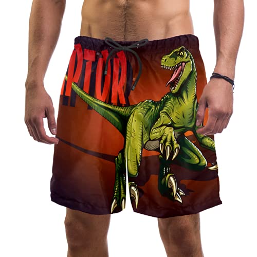 Short de bain homme dinosaure Raptor multicolore taille élastique 4XL