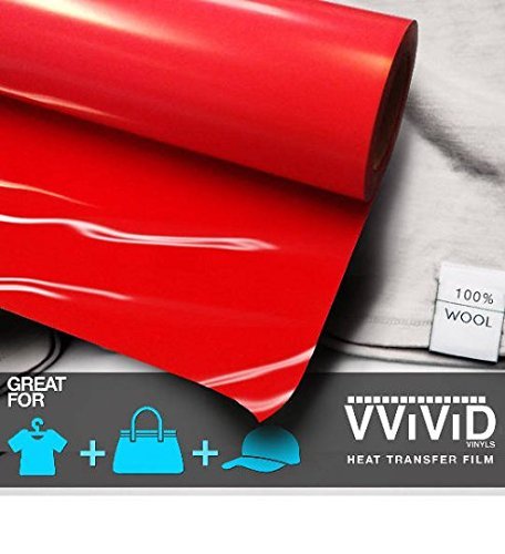 Film vinyle thermocollant rouge VViVid 30,5x9,1m résistant pour textiles