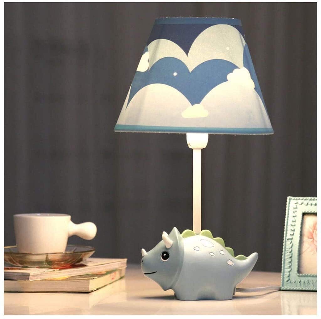 CCXXYGWJ Lámpara de Escritorio habitación Dibujos Animados Dinosaurio Azul Dormitorio lámpara de Noche Creativo cálido romántico Lindo Blando Joven Decorativo