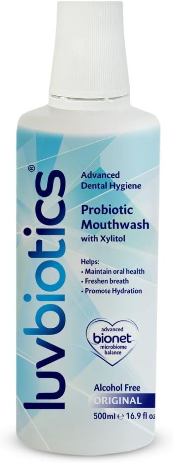 Luv Biotics Alcohol Free Mouthwash with Oral Probiotics, Xylitol & Aloe Vera – 500ml