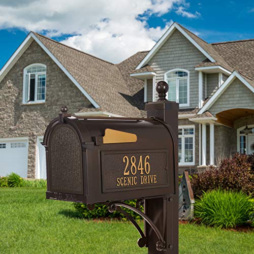 Whitehall Products Deluxe Mailbox Package, Aluminum, French Bronze - Includes Side plaques (Order Form Will be with delivery)