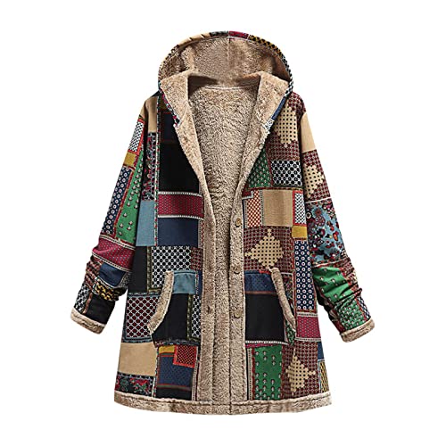 Manteau a capuche chic et elegant en polaire style ethnique