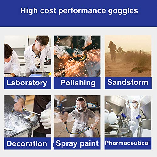 HUDDU Schutzbrille - Anti Nebel Klar Augenschutz Brille Workshops Labor Baustellen Anti-Speichel Anti-Spucken Geschlossene Staubdichte Schutzbrille für Brillenträger - Image 7