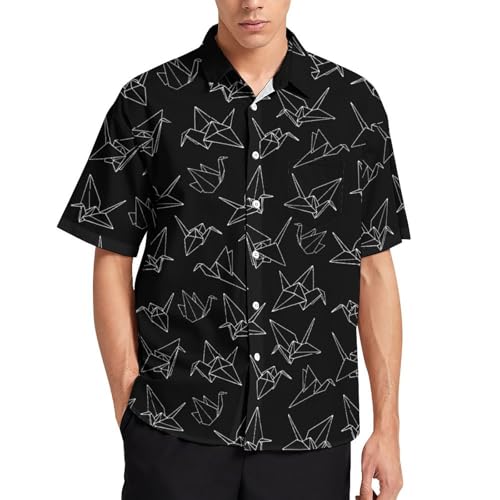 Amazon.com: Origami Paper Crane Bird Men's Button Down Shirts
