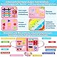 Esjay Busy Board Deutsch Montessori Spielzeug Kleinkinder Mädchen, Activity Board Book Motorikspielzeug, Geschenk Mädchen Geburtstag, Lernspielzeug Motorikbrett für Reise Auto Flugzeug, Deutsch Rosa