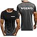 Produktbild Herren Gradient Casual Kurzarm für Volvo Druck Kreative Rundhals-Kurzarmhemden Top Bluse Gradient Athletic Sport T-Shirt - Jugendgeschenk,Gray,3XL