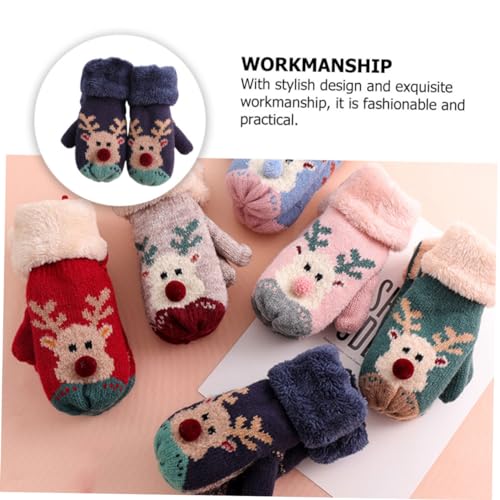BESPORTBLE 1pair Boy Girl Full Finger Gloves Warm Neck Hanging Mittens for Boy Girl Christmas-themed Cartoon Design for and Cold Weather Activities4