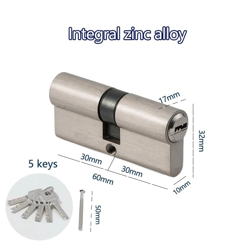 Cilindro serratura Porte e finestre for camere da letto interne 60 70 80 mm Cilindro di serratura AB Chiave antifurto Ingresso Lega di zinco Lega di alluminio Serratura for porta in ottone(T70)