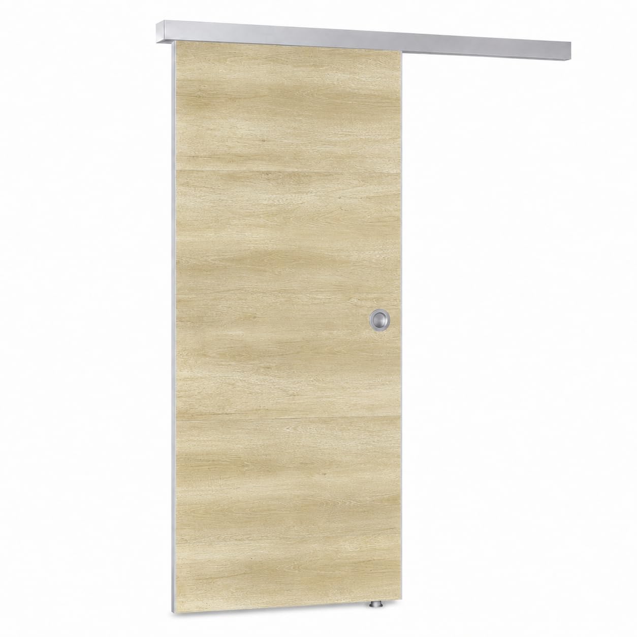Ondis24 SLIDE Porte coulissante pour appartement avec rail le long du mur, séparateur de pièce intérieur avec rail, système de porte coulissante, séparateur de pièce avec guide au sol, 93 cm, beige