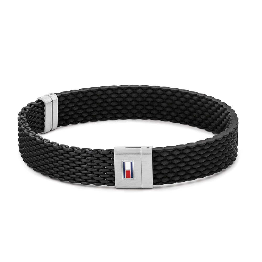 Tommy Hilfiger Jewelry Braccialetto da uomo in Silicone in nero o blu