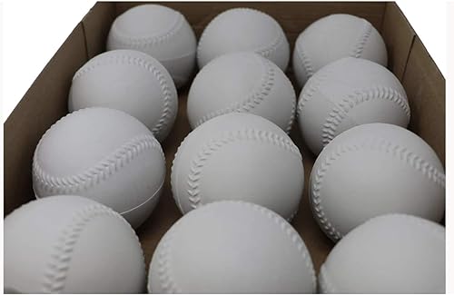 Miniatura 2 de BARNETT A-122 Pelota de béisbol de espuma de goma para máquina de lanzamiento, tamaño 9 pulgadas, blanco, 1 docena