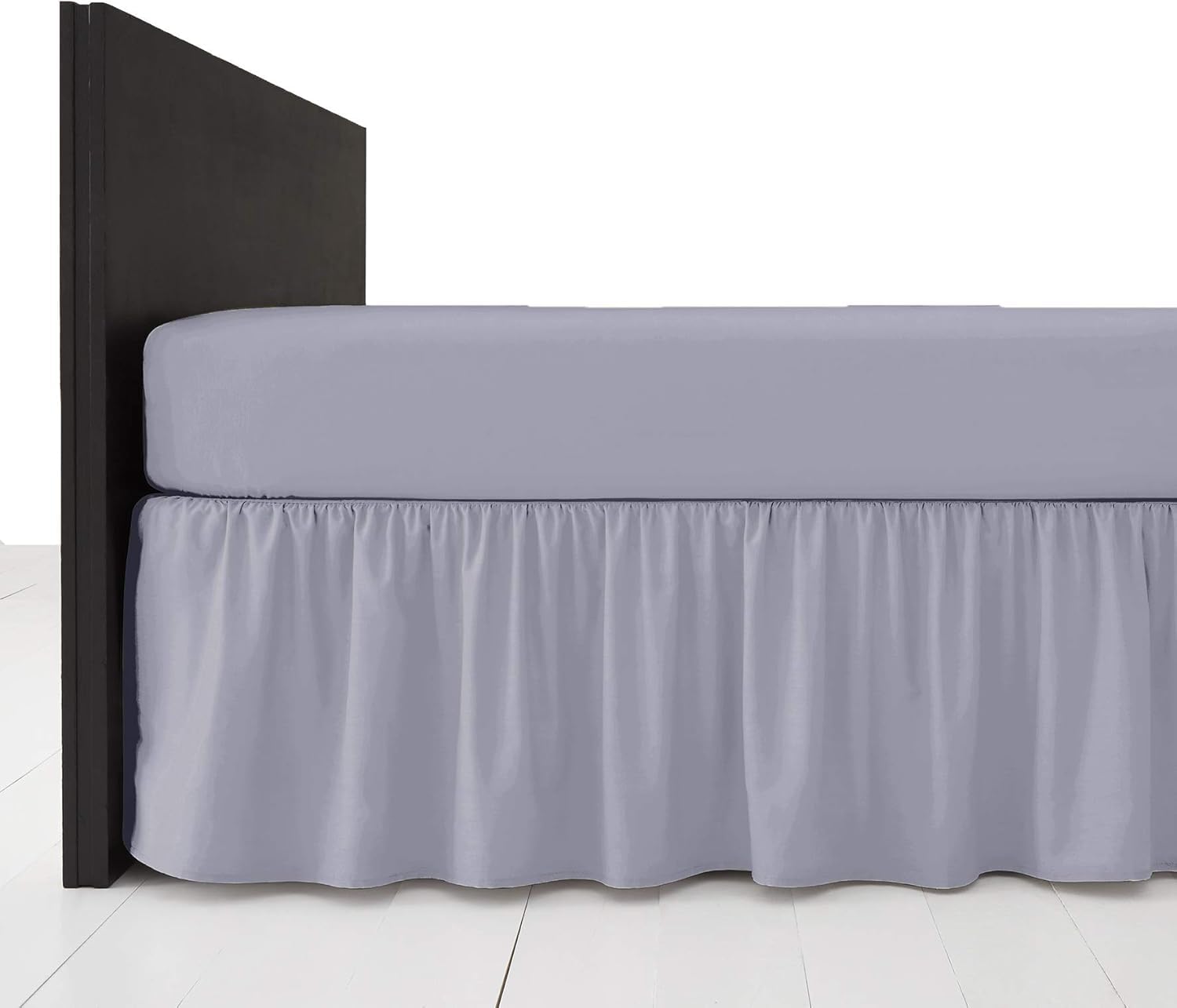 Polycotton Platform Base Valance Sheet – Extra Deep 16” Frill – Under Mattress Bed Skirt, Durable Easy Care, Wrinkle Resistant Bedding (Grey, Double)