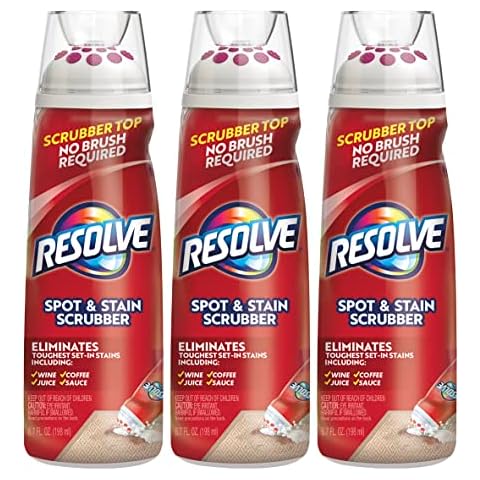 Resolve Carpet Spot and Stain Scrubber, Removes the Toughest Set-In Stains, Scrubber Top, No Brush Required, 6.7 Fl Oz​ (Pack of 3) Cover