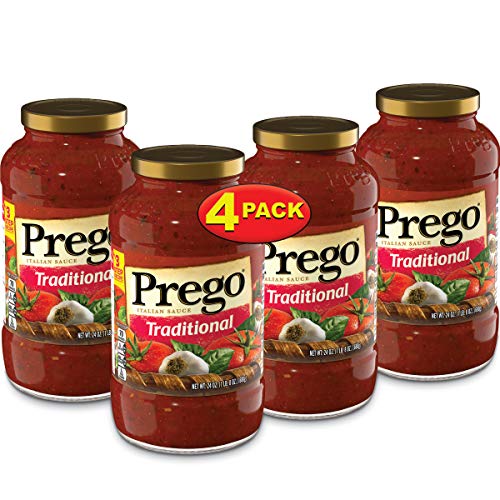 Image of Prego Pasta Sauce, Traditional Italian Tomato Sauce, 24 Ounce Jar (Pack of 4)