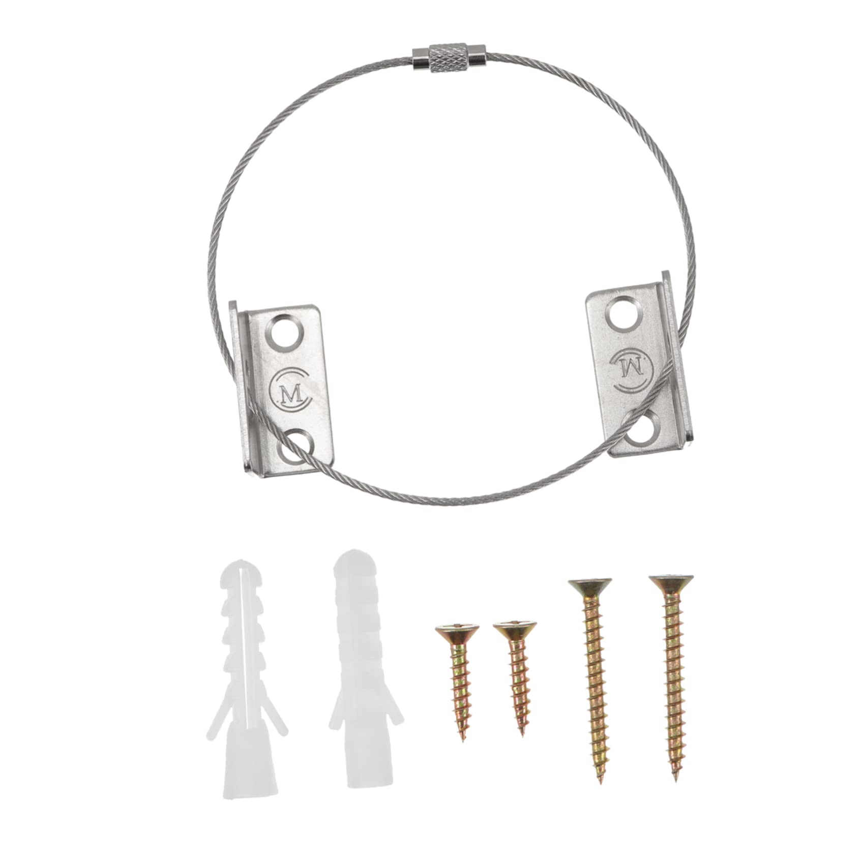 HEMOTON Anti-falling Device Hardware Child Proofing Furniture Anchor Metal Wall Anchor 6 Sets Pack