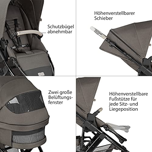 ABC Design 2 in 1 Kinderwagen Salsa 4 Air Diamond Edition – Kombikinderwagen für Neugeborene & Babys – Inkl. Sportsitz Buggy & Babywanne – Radfederung & Luftreifen – Farbe: herb