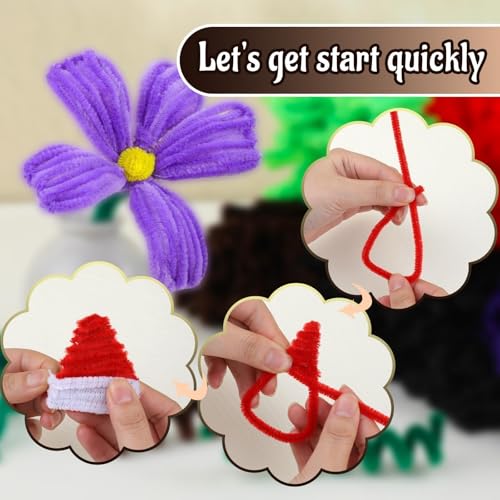 Image of Mnuizu 200pcs Pipe Cleaners, Pipe Cleaners Chenille Stems for Craft | Fuzzy Sticks Pipe Cleaners Craft Supplies for DIY Art and Craft Projects, Festival Decoration, Dark Brown