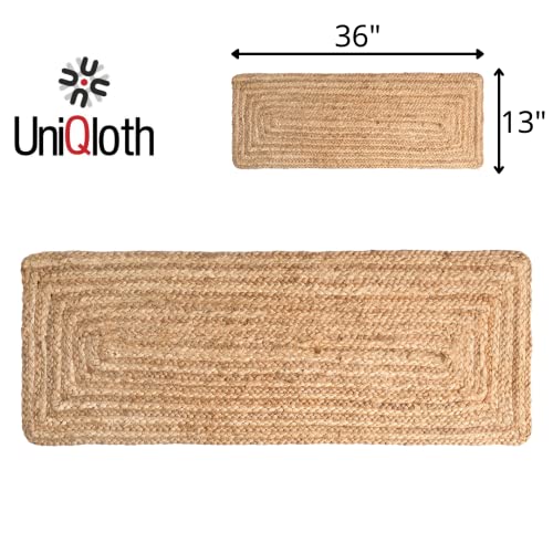 Uniqloth 60001UNIQLOTH Farmhouse Jute Burlap Braided Table Runner 36 Inches Long thumb #1