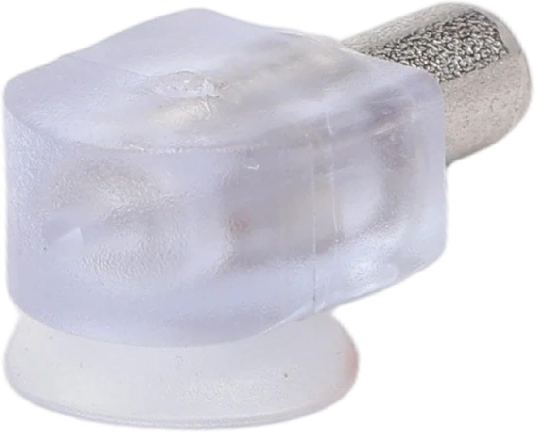 20 Pcs Shelf Support Pegs with Suction Cup Glass and Wood, 6mm Iron Cabinet Bracket Pins, Chrome and Blue, Secure Hold Kitchen or Bathroom Storage Shelves