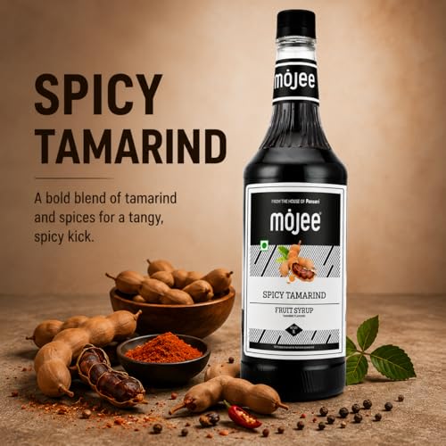 Image of Mojee Spicy Tamarind Syrup | Tangy & Spicy Tamarind-Flavored Syrup for Mocktails, Cocktails, Chaat Drinks & Indian Beverages | Bar & Cafe Essential - 1L