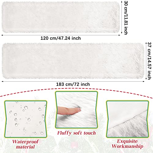 Juexica Pieces Christmas Table Runner White Table Runner Faux Fur Table Runner Modern Fluffy Table Runner Dresser Top Dresser Cover Top Party Birthday Christmas Friendsgiving Wedding Dinning Table #TOP2