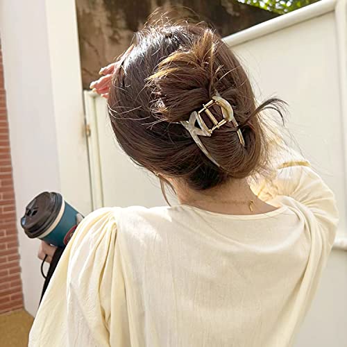 Big Hair Claw Clips Large Butterfly Hair Clips for Women 4.7" Large Acetate Metal Claw Clip for Girls Hair Accessories for Long Thick Hair (Mixed Green) - Image 4