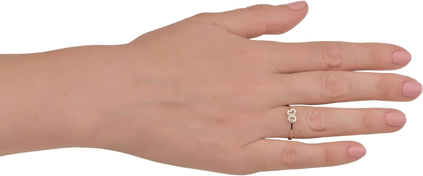 AVORA 10K Yellow Gold Simulated Diamond CZ Butterfly Fashion Ring