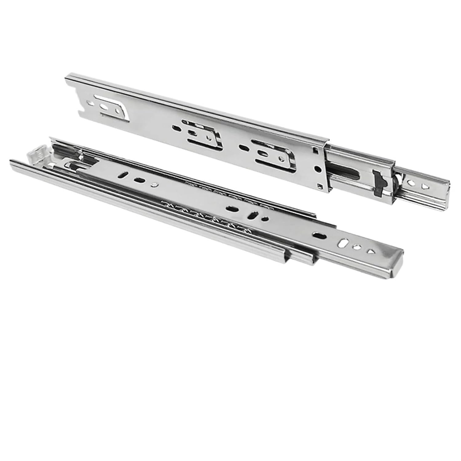 Hydraulic Damping Buffer Drawer Slide Silent Three-Section Wardrobe Guide Rail Hardware(16inch)