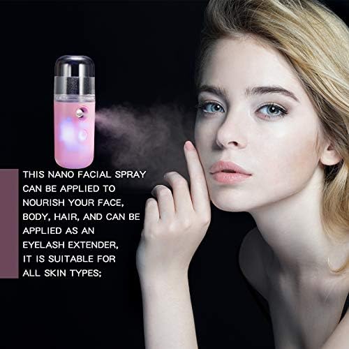 2 Pieces Nano Facial Mister 30ml Portable Mini Face Mist Handy Steamer USB Mist Hand Eyelash Extensions Atomization Machine for Facial Hydrating (White)