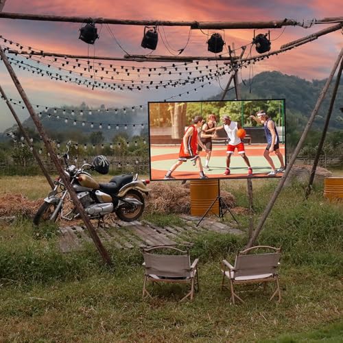 CCLIFE Klappbar Beamer Leinwand mit Stativ Inklusiv Montagematerial 80/90 / 100 Zoll Projektionsleinwand Rolloleinwand heimkino Mobile