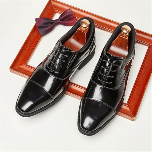 Mens Slip On Patent Leather Oxford Shoes Pointed Toe British Style Soft Sole Business Formal Split Toe Dress Shoe3