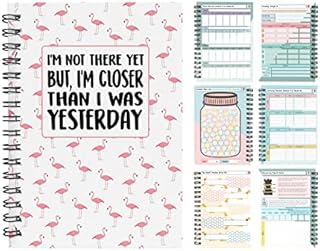 Slimming World Compatible Food Diet Diary Log Journal Weight Loss Wellness 7 Week Duration with Stickers 2022 (I'm Not There Yet. Flamingos)